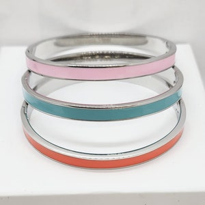 Enamel color bracelet silver