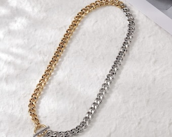 Two tone stainless steel chain