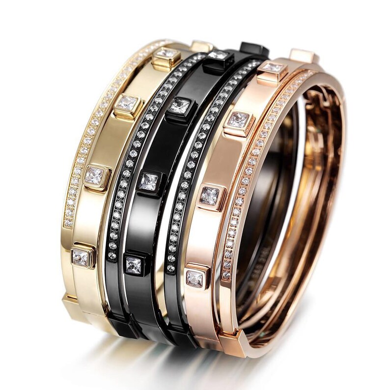 CZ bar square cuff