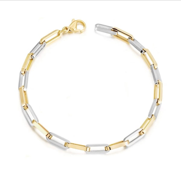 Two tone link bracelet