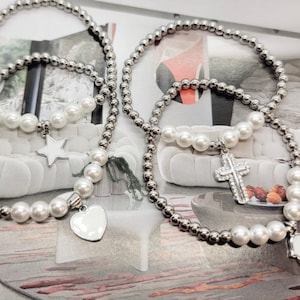 Parel en bedel kralen armband