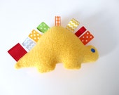 Dinosaur Baby Toy Fleece Stuffed Yellow Ribbons-Made to Order