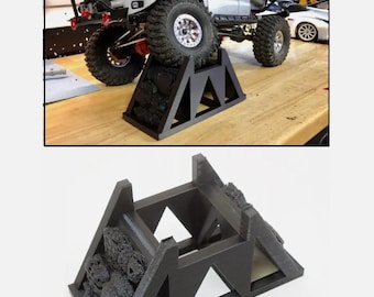 Flex and Work Stand w/ Rock Terrain for Axial SCX10 & Other 1/10 RC Crawler