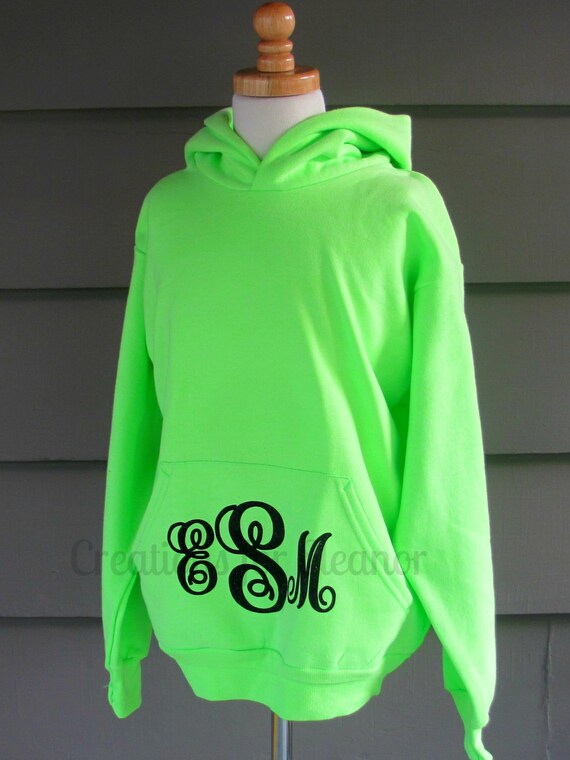 Girls Monogrammed Hooded Sweatshirt Hoodie Jumbo Monogram Etsy