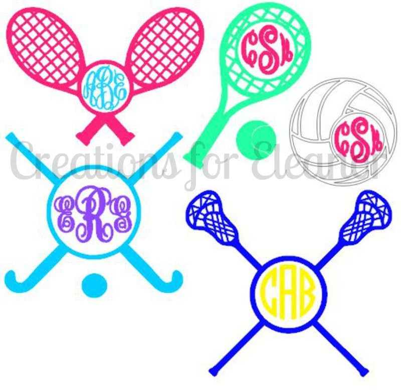 Sports Vinyl Monogram Decal Tennis Decal Tennis Monogram Etsy
