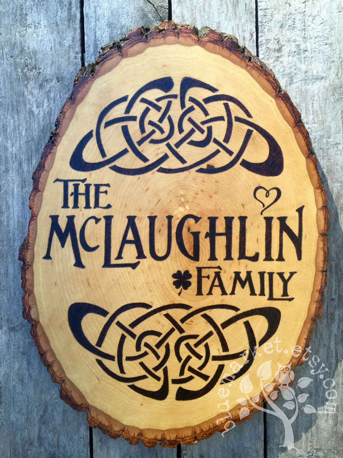 Rustic Celtic Irish Family Name Sign custom designed perfect Etsy