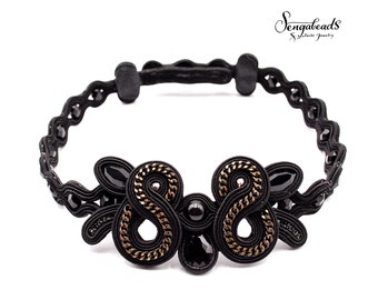 Schwarze Halsband Halskette. Schwarze Halskette. Halsband Halskette. Choker. Soutache Halskette. Soutache Schmuck. Soutache Halskette. Handgemachte Halskette.