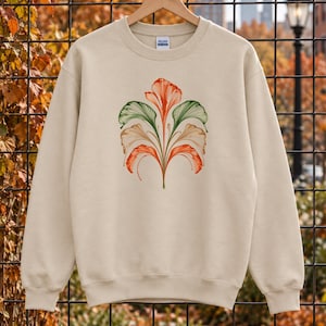 Floral Sweatshirt, Wildflowers Hoodie, Vintage String Art, Abstract Botanical Design, Boho Fairycore, String Pull Flower Print