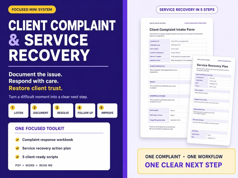 Client Complaint Tracker & Service Recovery System for Service ...