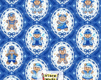 Vintage Christmas Cameo Seamless Pattern: Gingerbread Characters, Nutcracker, Fairy, Ballerina (Digital Download)