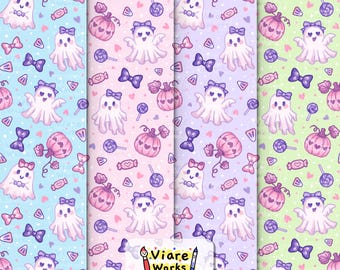 Ghost Halloween Seamless Pattern | Spooky Design (Digital Download)