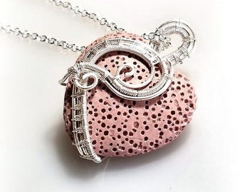 Artisan Wire Wrapped Heart Pendant — Romantic Heart Jewelry Gift for Her