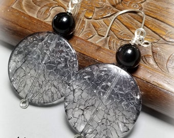 Black Obsidian Earrings Dangle, Boho Jewelry