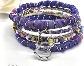 Wanderlust Purple Bangle Stack, Mystic Muse Bracelet Collection