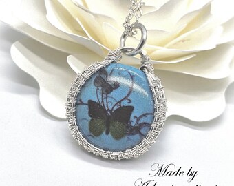 The Ethereal Howlite Butterfly: Artisan Wire-Wrapped Pendant