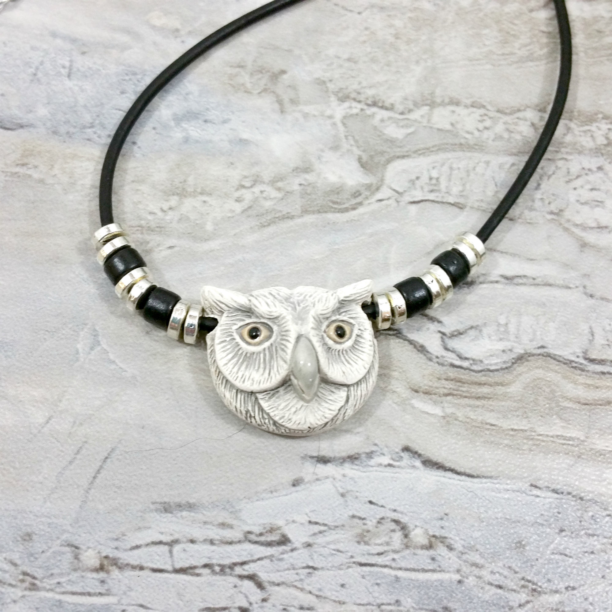 Owl Necklace Owl Pendant Necklace Statement Necklace Beaded