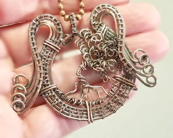 Copper Wire Wrapped Tree of Life Necklace – Handmade Oxidized Pendant