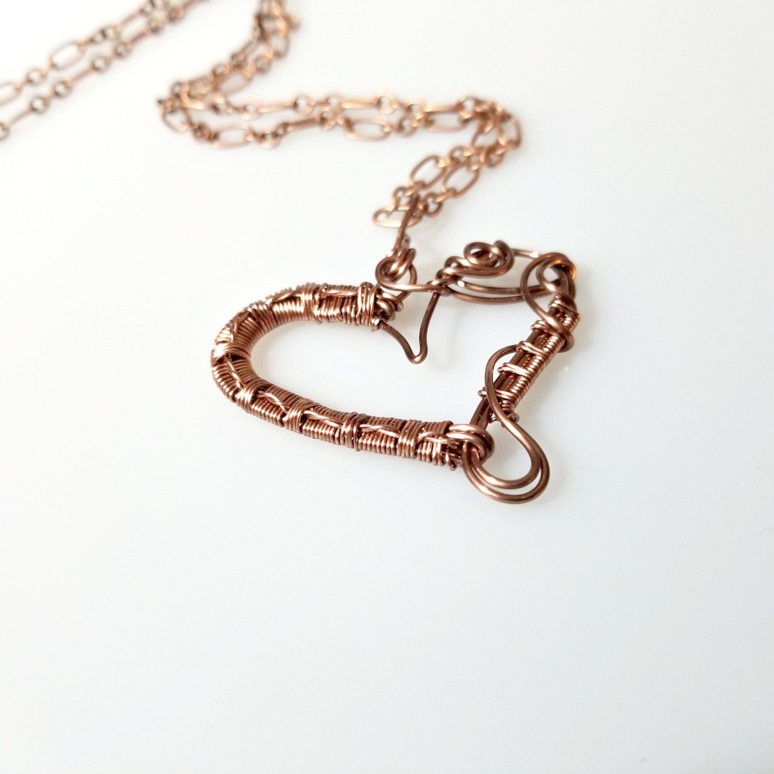 Copper heart necklace Clearance