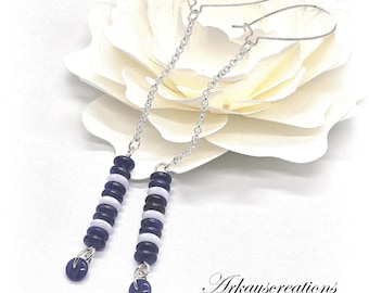 Royal Blue Bead Earrings — Handmade Women’s Jewelry Gift