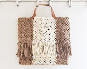 Macramé boho shopper bag pattern PDF