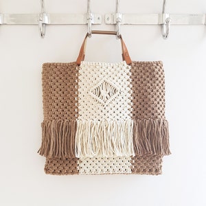 Macramé boho shopper bag pattern PDF image 1