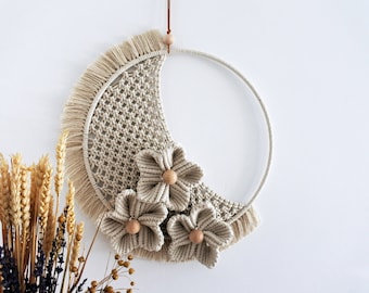 Macramé flower half moon wallhanging patroon pdf