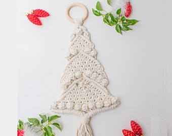 Macramé chrismas tree wallhanging pattern pdf