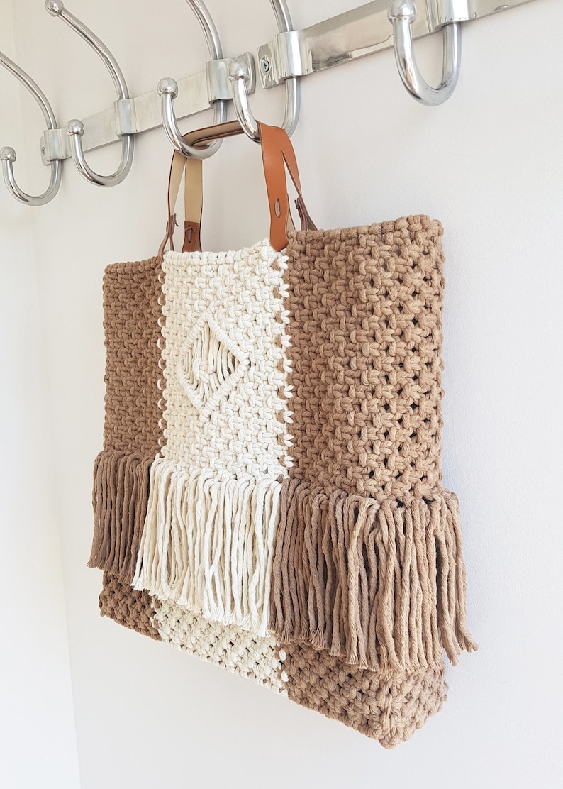 Macramé boho shopper bag pattern PDF image 2