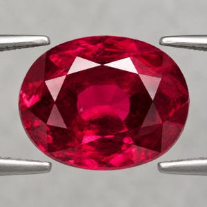 Lab Grown Ruby Lot, Oval Faceted Deep Red Gemstones for Jewelry Making