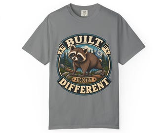 JIMOTHY RACCOON - "Built Different" T-Shirt - Funny Gift Tee Christmas