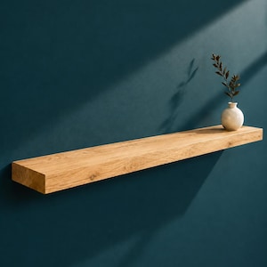 Wandregal eiche massiv 10 cm tief