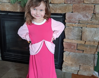 Kids Girls Princess Nightgown Pajamas - Play Dress - Costume - Stretch