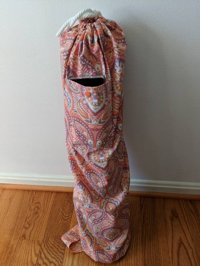 Pilates/yoga Mat Bag With Strap, Pocket, Drawstring Etsy