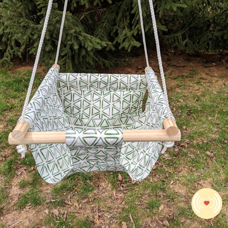 Baby Swing Wood Rope Fabric Chair Upright Hammock Indoor Or Outdoor