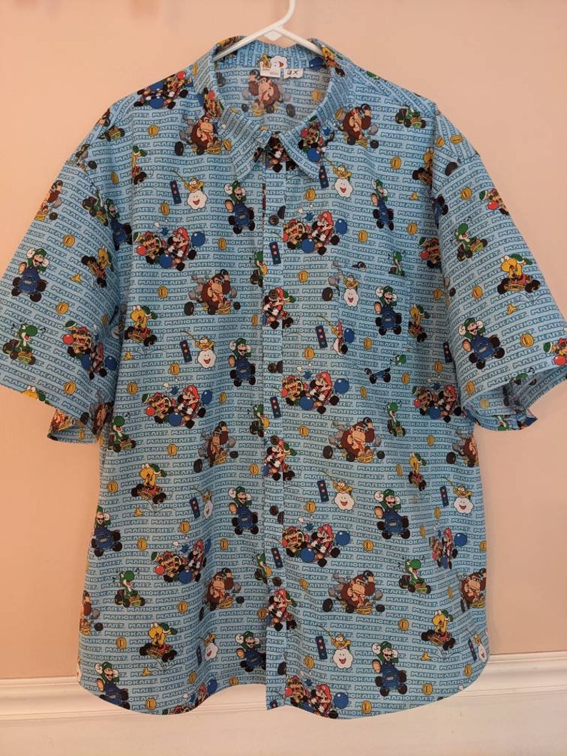 Super Mario Kart, Donkey Kong, Pokémon, Power Rangers, TMNT, Rocko, Hey Arnold, Batman Button Up Shirt w/ Pocket 100% Licensed Cotton image 5