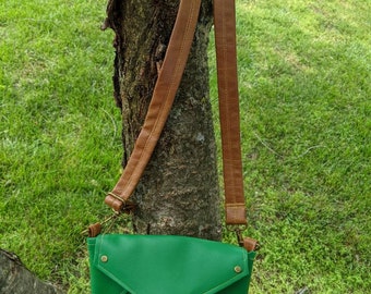 Berylline Bag - Faux Leather Crossbody - Envelope Clutch - Fanny Hip Pack - Phone Purse - Removable Strap - Casual or Dressy