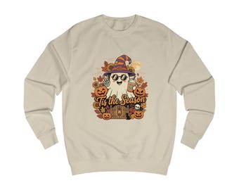 Halloween Pomeranian Witch Sweatshirt | Autumn Owl, Pumpkins, Ghost (Medium-Heavy Fabric)