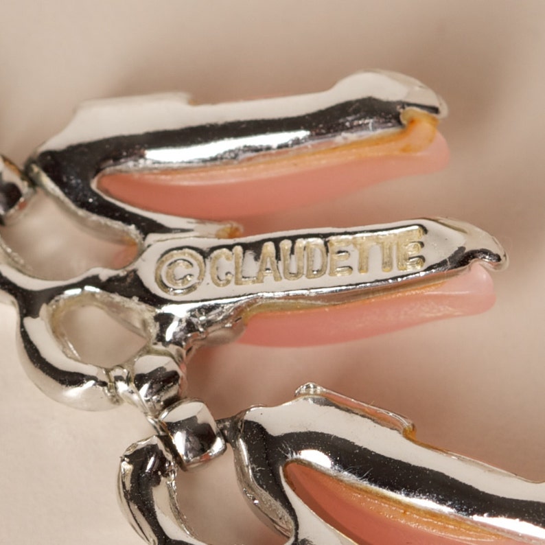 Vintage Pink Thermoset Lucite Necklace by Claudette Gift for Etsy