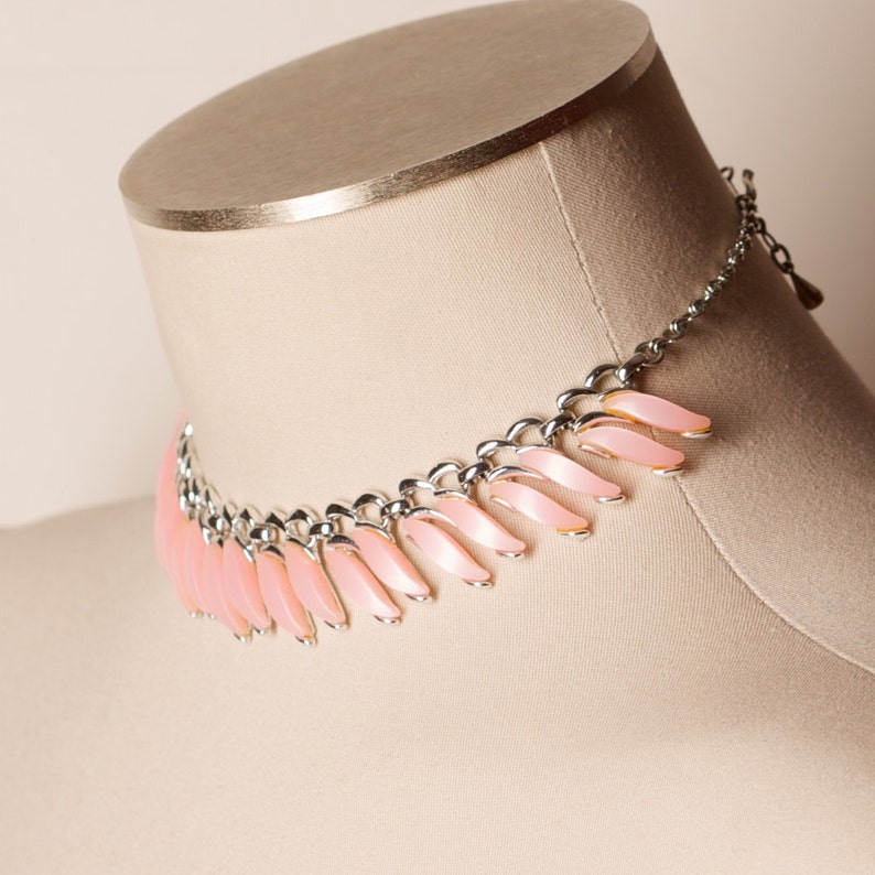 Vintage Pink Thermoset Lucite Necklace by Claudette Gift for Etsy