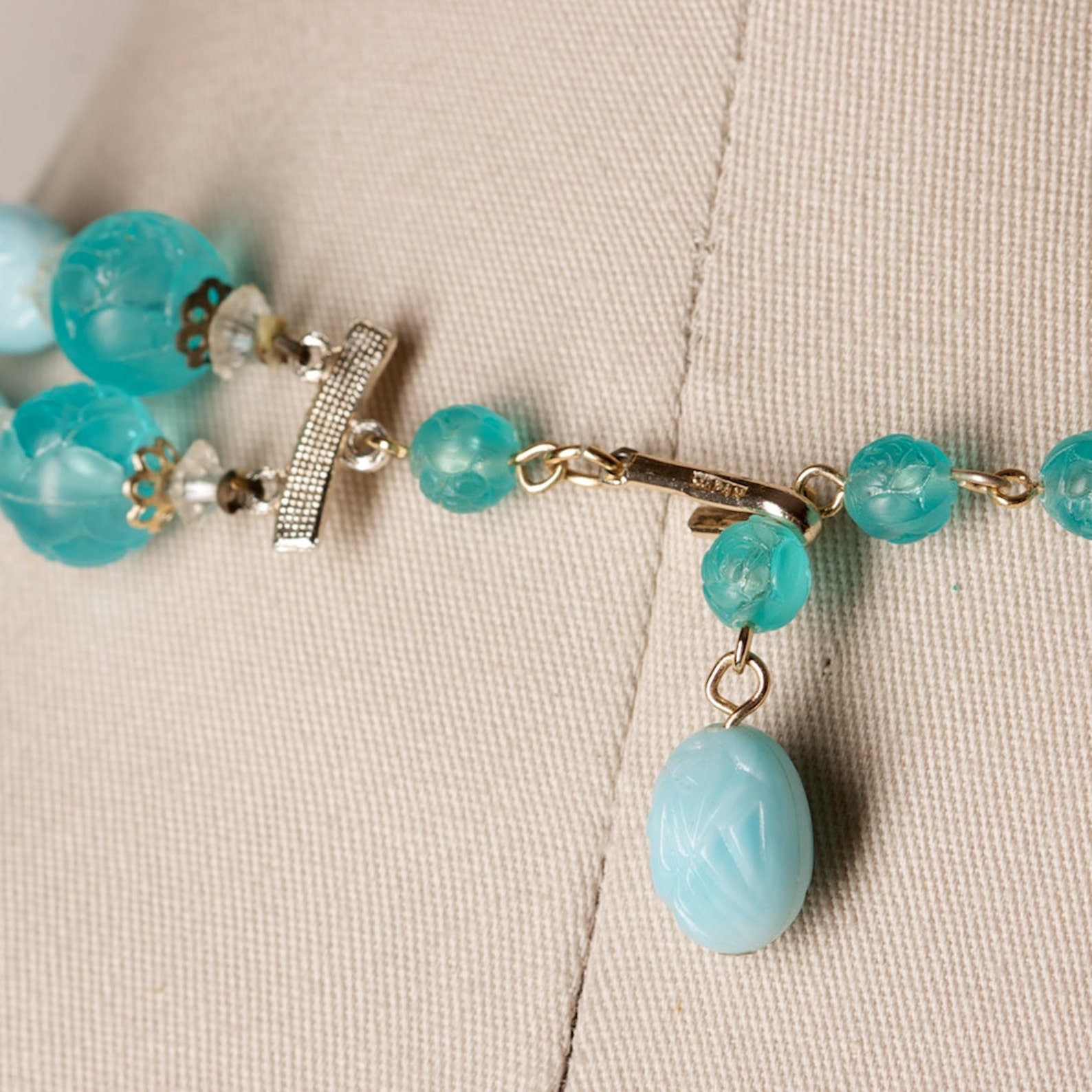 Vintage Double Strand Blue Choker Necklace 1950s jewelry | Etsy