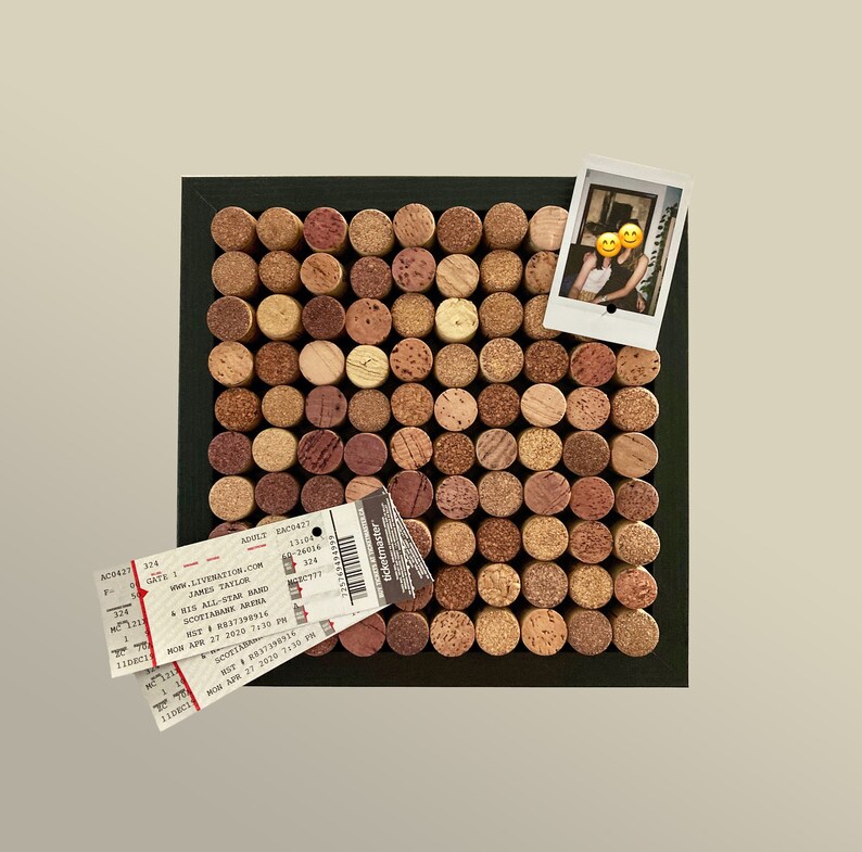 Wine Cork Notice Board 10x10 inches Pin Board Photo Wall Etsy