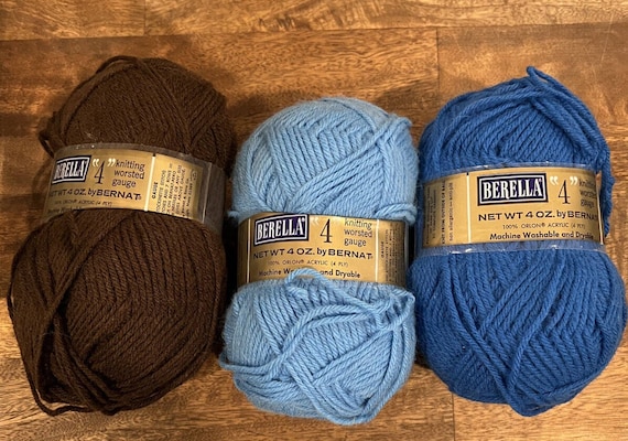 Mixed Lot of 3 BERNAT BERELLA Knitting Worsted Gauge 4 YARN 100 Acrylic 4 Oz Etsy