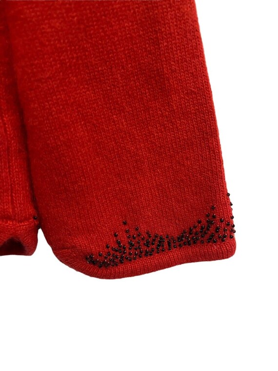 BALLINGER GOLD Womens Sweater Red Angora Beaded E… - image 3
