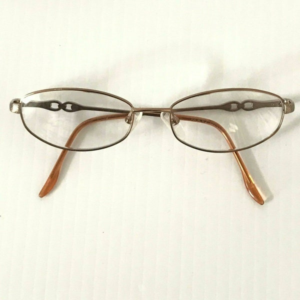 MARCHON M156 Womens Vintage Rose Gold Oval Rx Eyeglasses Frames 51-16-135