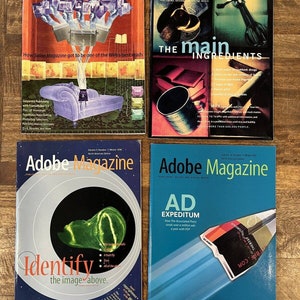 4er Set Vintage ADOBE Magazin Herbst 1997 Frühling & Winter 1998 Winter 1999