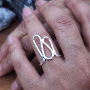 925 Sterling Silver Ring, Handmade Double Loop Ring, Open Loop Silver Ring, Minimalist Statement Ring, Modern Artisan Jewelry