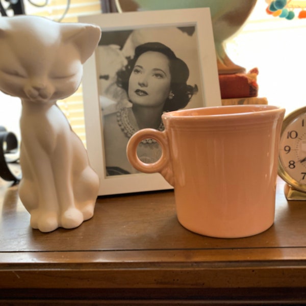 RESERVED Vintage Classic Ring Pale Ballet Pink Authentic Fiesta HLC Mug - Discontinued Shade RARE