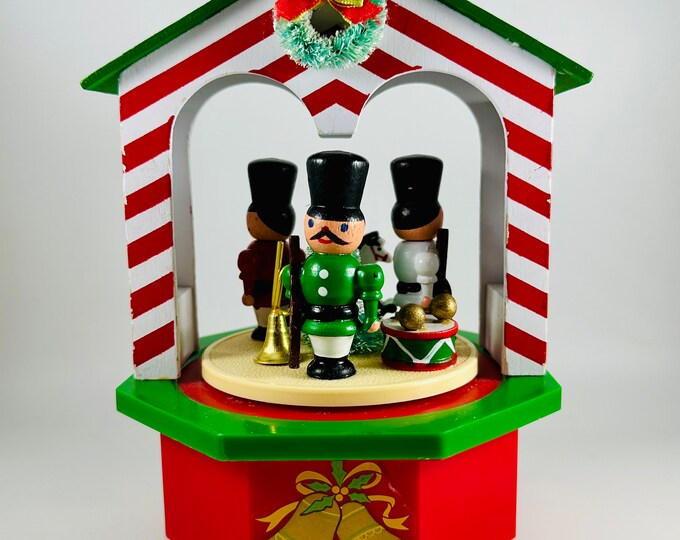 80s Musical Nutcracker Rotating Tabletop Decor Vintage 1980s Musical Christmas Nutcracker