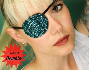 Eye Patch *Turquoise Sparkle* - Rhinestones | Cosplay