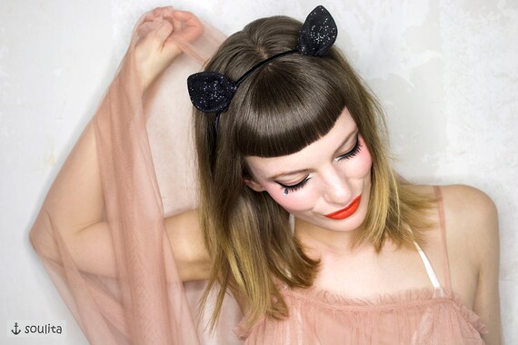 Carnival Head Piece Cosplay Hair Circlet *Fluffy Cat* Fascinator Halloween